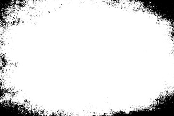 Grunge border texture background. Abstract frame overlay. PNG graphic illustration with transparent background.