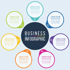 Business infographic design 7 options information
