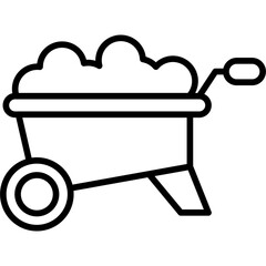 Wheelbarrow Icon Vector Element