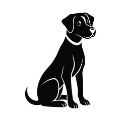 dog sitting pose vector art silhouette