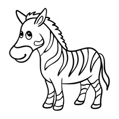 Fototapeta premium Cute Zebra Outline Vector Illustration for Kids Coloring Books and Art Projects