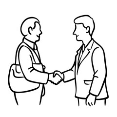 Businessmen Handshake Vector Illustration for Corporate Communication and Networking