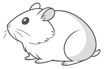 Obraz premium Cute Cartoon Hamster Vector Art for Kids Illustrations and Coloring Books