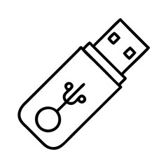Usb flash drive vector icon illustration for data storage and portable memory technology design
