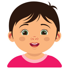 Cute Happy Baby Face Vector Illustration for Children's Decor and Learning Materials