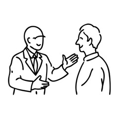 Business Discussion Line Art Illustration for Communication and Presentation