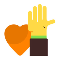 Obraz premium Volunteer Flat Icon