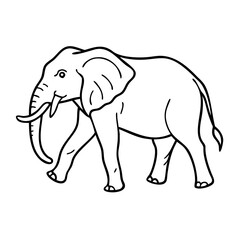 Fototapeta premium Vector Outline Elephant Illustration for Coloring Books and Design Projects