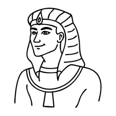 Ancient Egyptian Pharaoh Line Art Illustration for Educational and Design Use