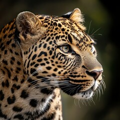 Obraz premium Majestic Leopard Portrait: A Close-Up of a Wild Cat's Gaze