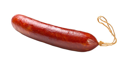 A fresh and appetizing sausage on a white background. transparent background