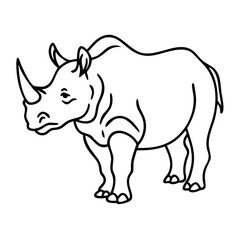 Fototapeta premium Vector Illustration Rhinoceros Outline for Coloring Book or Tattoo Design