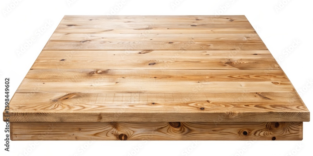 Poster Rustic Light Brown Wooden Tabletop Display Surface with Visible Grain and Knots, Ideal for Product Placement and Mockups
