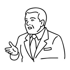Businessman Gesture Outline Illustration Vector for Presentation and Design Projects
