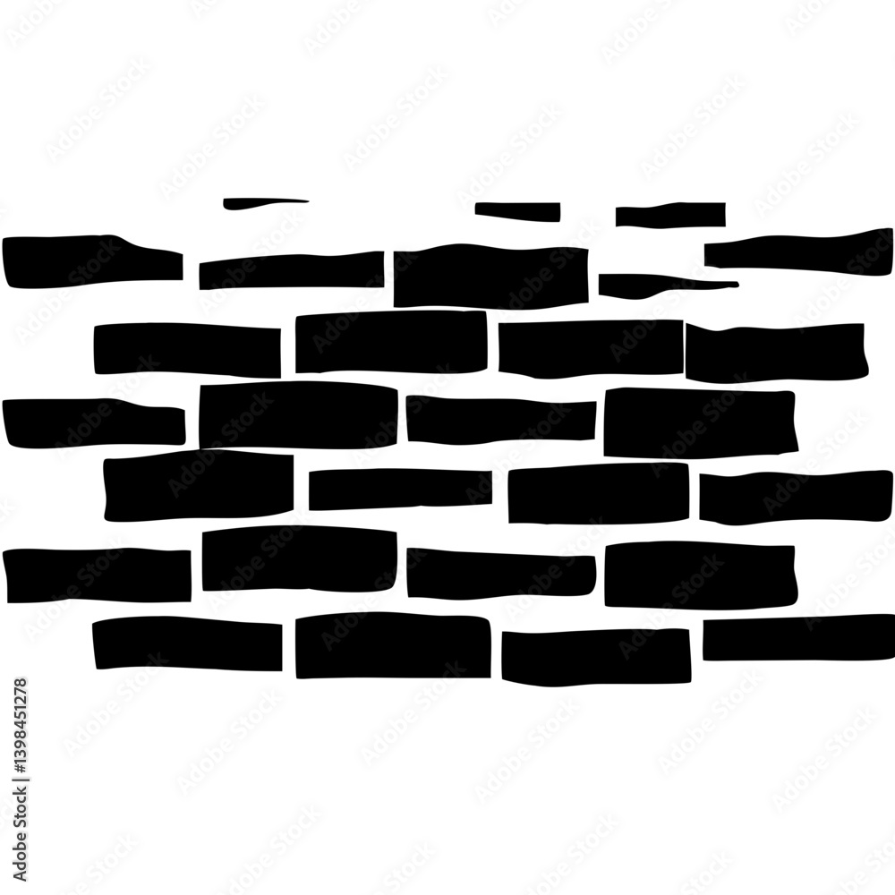 Poster black brick wall vector pattern for graphic design and background projects