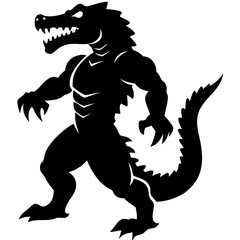 Fierce Monster Silhouette Vector Perfect for Tattoo and Design Projects