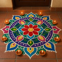 Artistic Diwali Rangoli