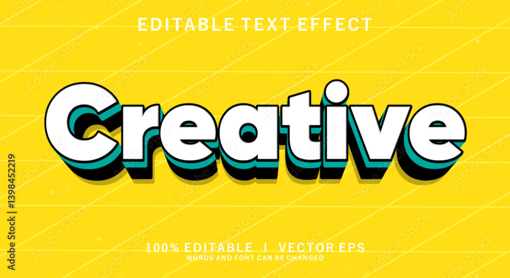 Poster creative vector text effect with modern style design
