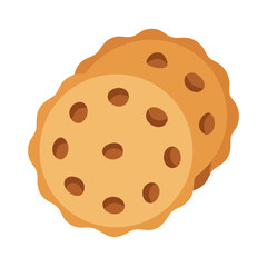 Chocolate Chip Cookie with Crisp Edge Icon Design