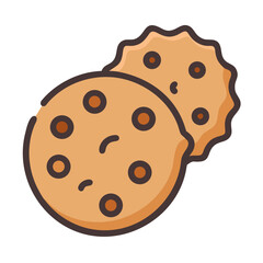 Chocolate Chip Cookie with Crisp Edge Icon Design