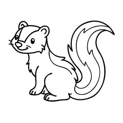 Cute Skunk Vector Illustration for Coloring Books and Children's Designs