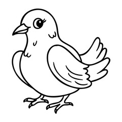 Obraz premium Cute Bird Vector Illustration for Coloring Books and Craft Projects