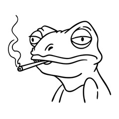 Cartoon Frog With Cigarette Vector Illustration for Humorous Designs