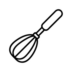 Outline illustration of a kitchen whisk for cooking baking and food preparation needs vector icon design