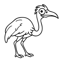 Obraz premium Cartoon Bird Line Art Vector for Coloring Books and Educational Materials
