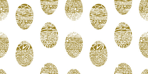 Seamless pattern of ornamental easter eggs decorative abstract, vector background, paper, wallpaper, wrapper, fabric