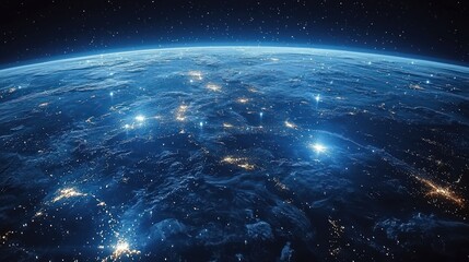 Obraz premium Earth at Night: A Celestial Tapestry of Light