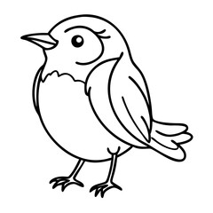 Obraz premium Cute Bird Line Art Vector for Coloring Books and Craft Projects
