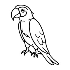 Fototapeta premium Parrot Outline Vector Art for Coloring Pages and Tattoos