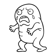 Obraz premium Cartoon Monster Vector with Shocked Expression Perfect for Comic Illustrations and Character Design