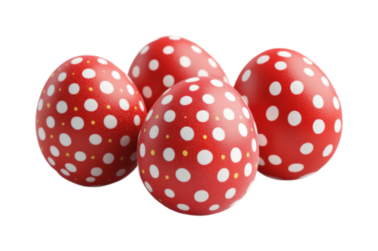 Colorful polka dot eggs easter celebration isolated on transparent background, png