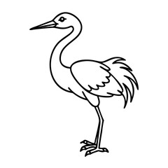 Obraz premium Elegant Crane Outline Vector Art for Creative Design Projects