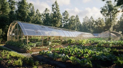 A solar-powered farm with AI-controlled irrigation, --ar 16:9 --v 6.1 Job ID: eae972d0-ce0e-4276-9591-0971121b1f99