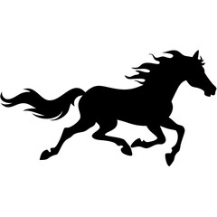 Obraz premium Silhouette of a Galloping Horse Vector Art for Tattoos and Graphic Design Projects