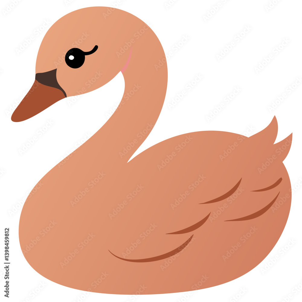 Poster elegant swan vector illustration for art projects and design concepts
