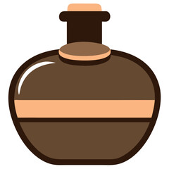 Obraz premium Vintage Brown Ceramic Perfume Bottle Illustration for Craft and Design Projects