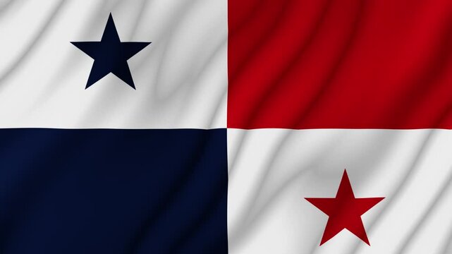 Animated background. Flag of Panama in 4k. National flag fluttering in the wind