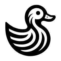 Obraz premium Stylized minimalist duck illustration in black and white