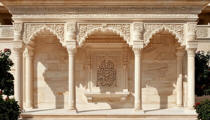 Obraz premium Ornate stone facade with arches