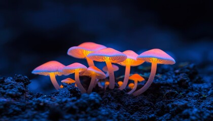 Glow-in-the-dark fungi cluster