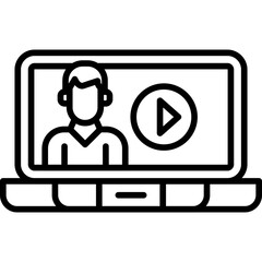 Online Conference Icon Vector Element