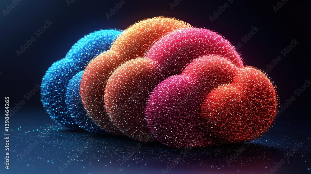 Poster abstract colorful cloud computing concept