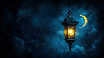 Ramadan Nights: A Glimmering Lantern Under the Crescent Moon