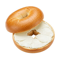 Stock photo of bagel with cream cheese perfect for breakfast or brunch