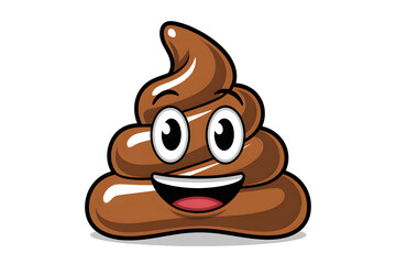 Happy Poop Emoji Cartoon Illustration