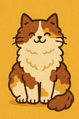 a retro style illustration of a cat